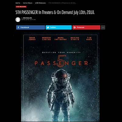 5TH PASSENGER In Theaters & On Demand July 10th, 2018.
